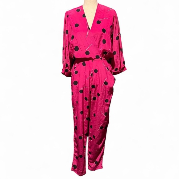 dawn joy fashions Pants - Pink Polka Dot Jumpsuit